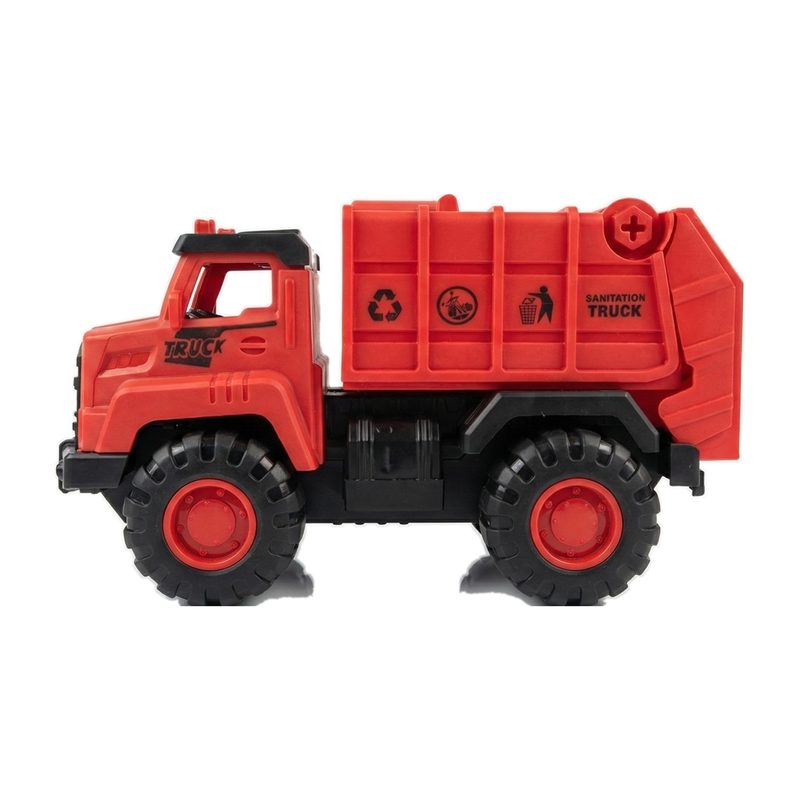 Lilbit american series garbage truck friction-powered plastic toy, red